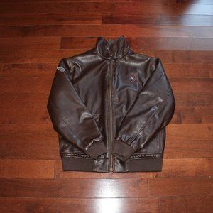 (2000s) FAUX LEATHER STERLING BOMBER JACKET